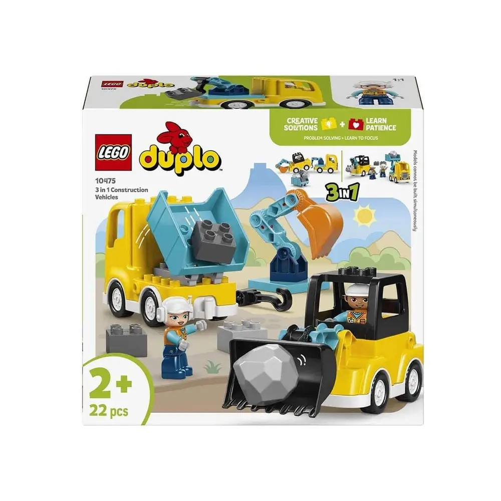 10475 Lego Duplo 3ü1 arada İnşaat Araçları 22 parça +2 yaş 7