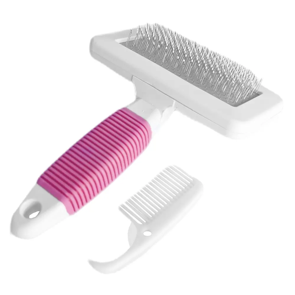 Temizleme Aparatlı Kedi Köpek Tarağı 9.5 cm-14 cm Medium Pembe 4