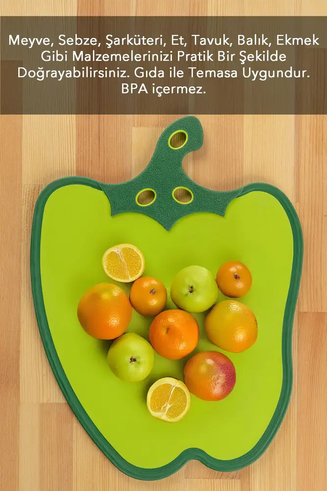 Dolma Biber Figürlü Kaydırmaz Kesme Tahtası Doğrama Panosu 4