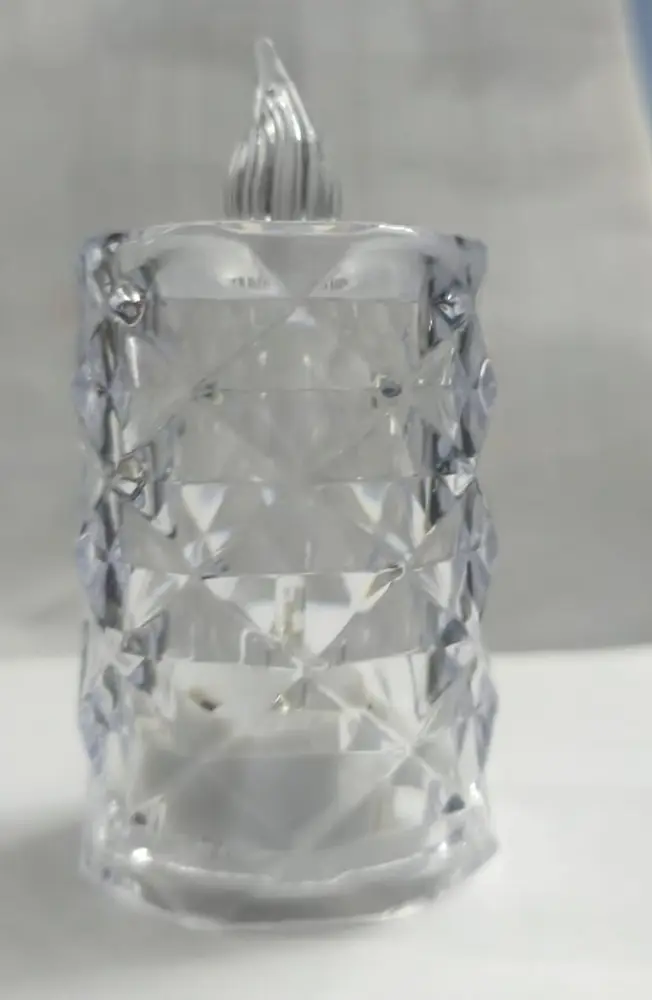 Led Mum Şeffaf Kristal LED Mum Pilli Alevsiz Çay Mumu Düğün Doğum Günü Ortam Işığı Midi 4
