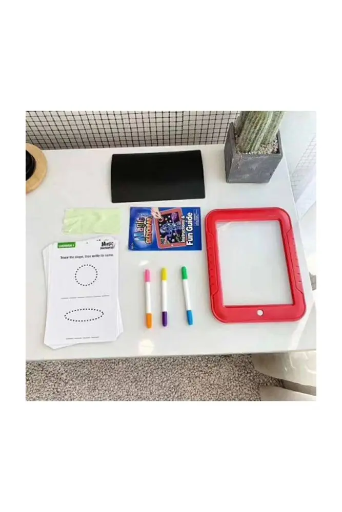 Magic Pad Çuk Eğitici Sihirli Işıklı Kalemli Öğretici Pili Pad 4