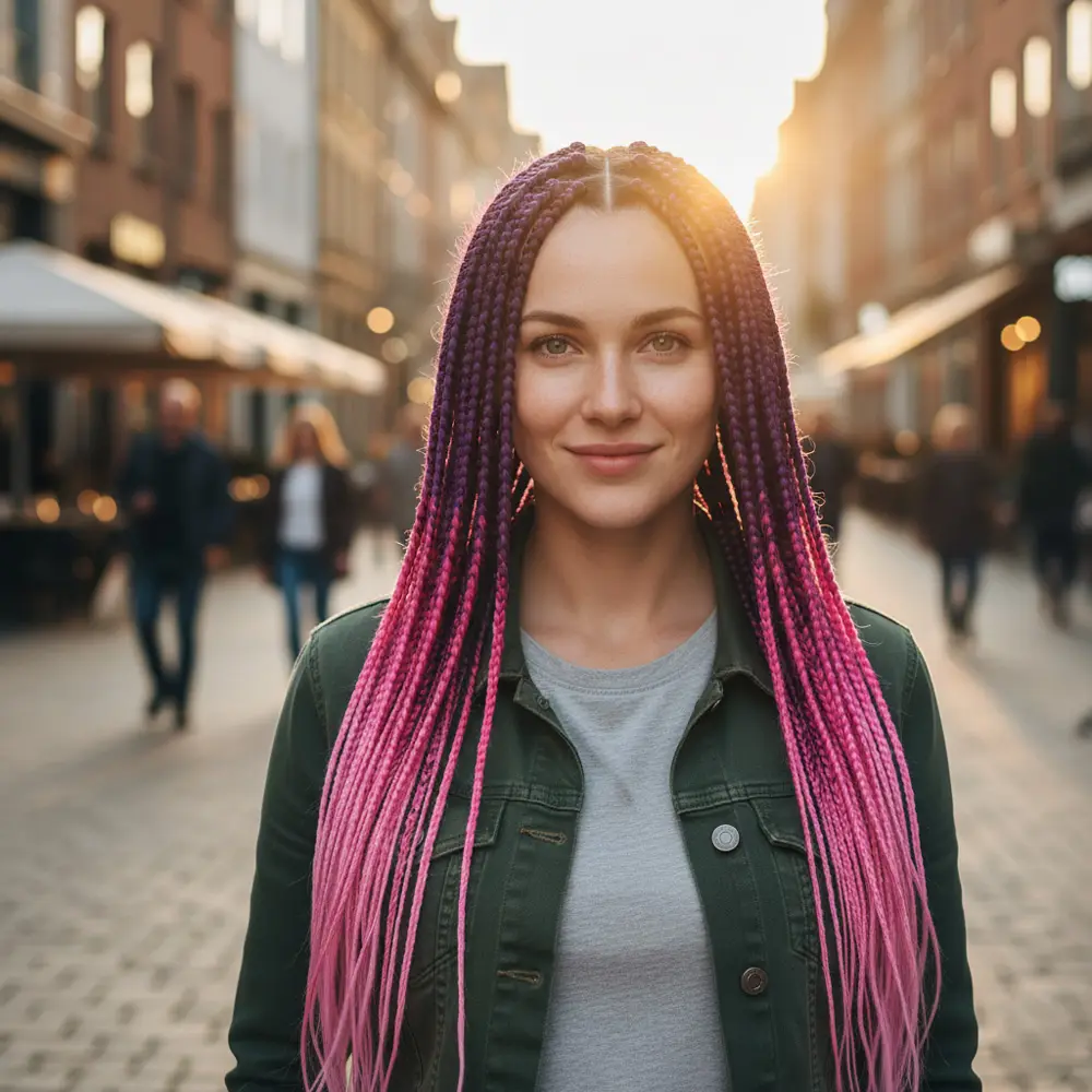 Afrika Örgüsü Ve Rasta İçin Sen Ombreli  / Koyu Pembe / Pembe / Açık Pembe 2