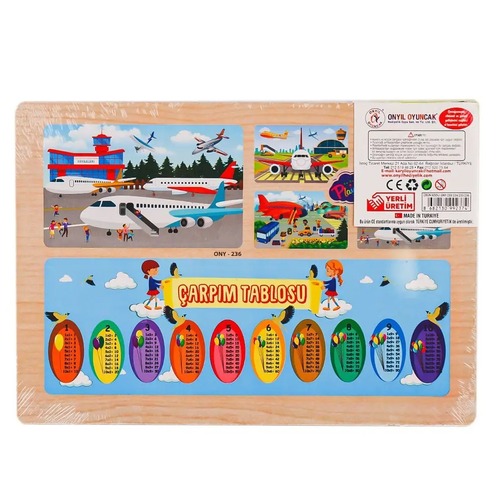 ONY-233-234-235-236 Ahşap Eğitici Puzzle Haalanı -Onyıl Oyuncak 4