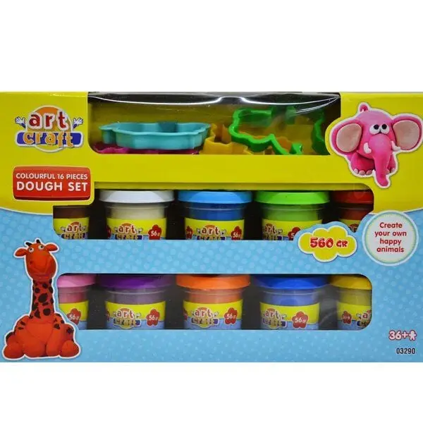 03290 Art Craft 16 parça HAMUR SETİ-RENGARENK / 560 gr 2