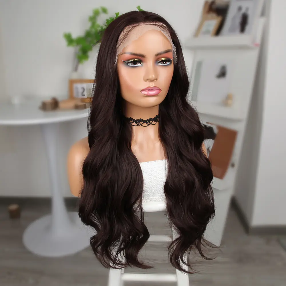 Kahve Karamel Fiber Sen Geniş Daalı Tül Peruk 3