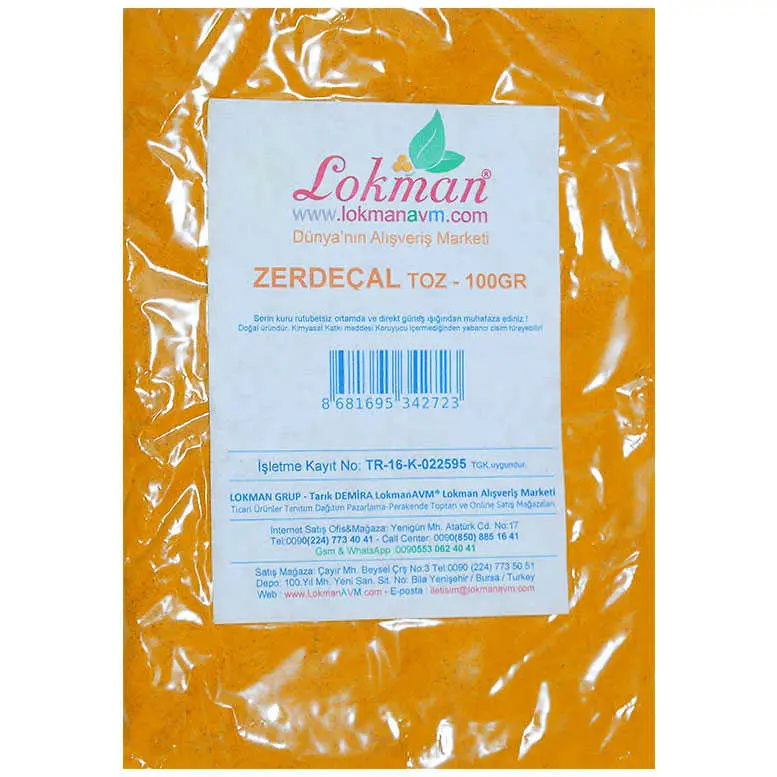 Zerdeçal Kökü Doğal Öğütülmüş 100 Gr Paket 3
