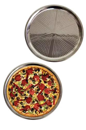 Delikli Çelik Pizza Ve Laacun Tepsisi Orta Boy -32 cm