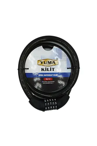 Yuma YM-747 120cm 20mm 5 Şifreli Siyaotorsiklet Kilidi