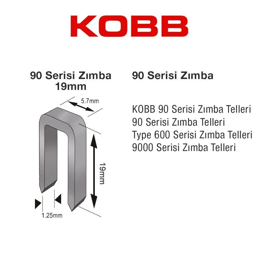 KBZ9019 19 mm 2500 Adet U Zımba Teli 2