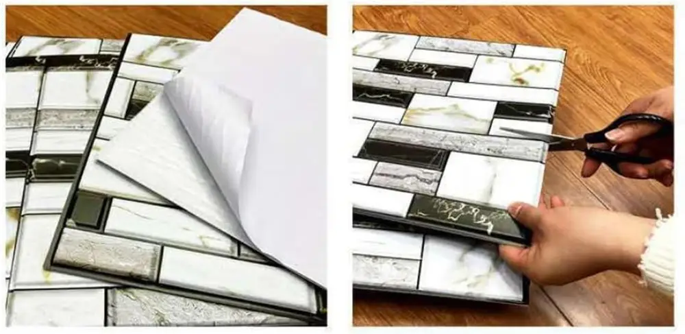 3D Mermer Görünümlü Kendinden Yapışkanlı Duvar 4