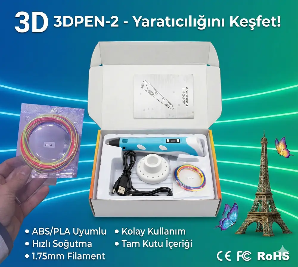 Üç Boyutlu Yazıcı 3D Kalem Pen Printer 5