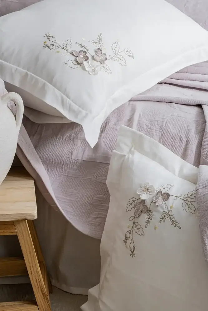 Şaheser Home Collection Yatak Örtüsü Seti Çift Kişilik Derek Lila 3
