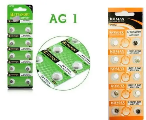 Buton Pil - Saat Lazer Hesap Makinesi Pili 10lu Paket AG1 LR621/LR60 1.55V