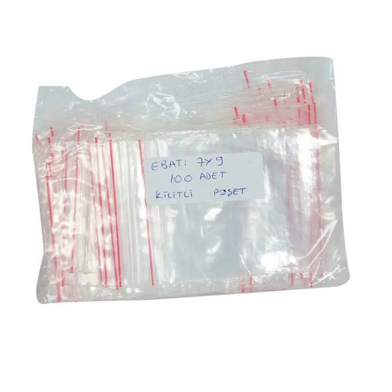 Kilitli Naylon Torba Poşet 7X9 Cm Şeffaf 100 Adet 1 Paket 3