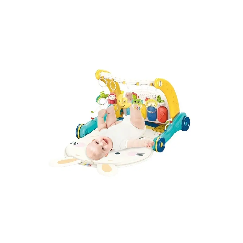 BIB6015 -Vardem Piyanolu 2 in 1 Bebek Yürüteci ve Tşan Desenli Mi Oyun Halısı 3