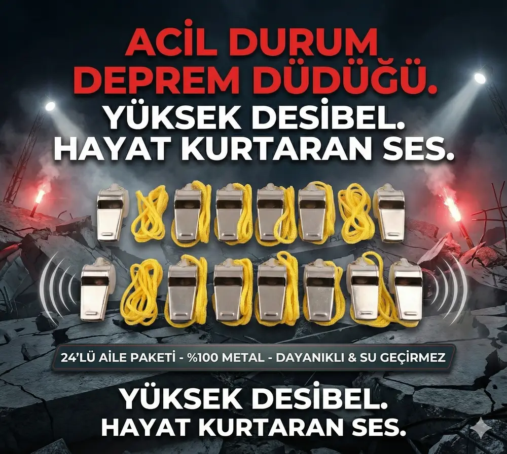 Metal Ipli Hakem ve Deprem Düdüğü (24'lü) 5