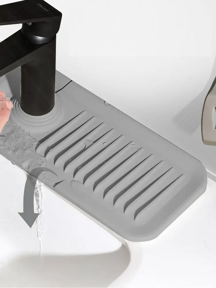 Elastik Mutfak Banyo Musluk Matı Düzenleyici Kaydırmaz Taban Organizer Labo Kenar Matı 5