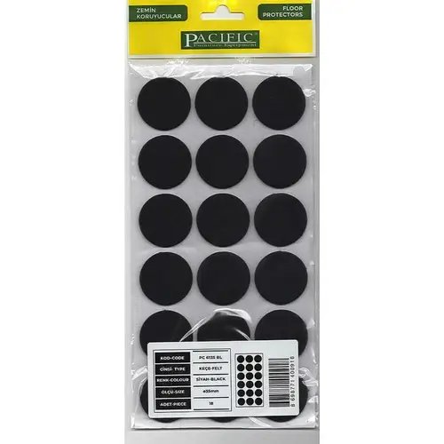 Pacific 6135 BL Yapışkanlı Keçe 35 mm Siyah