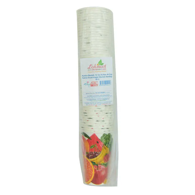 Karton Bardak 12 Oz Kullan At Çay Kahve Sıcak Kağıt Otomat Bardağı 50 li 1 Paket 3