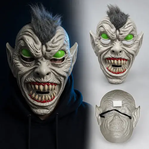 Neon Yeşil Gözlü lı Canar Plastik Maske