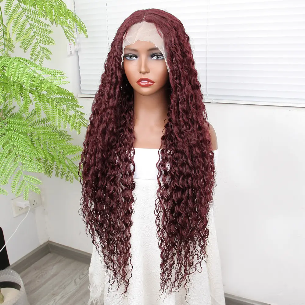 Afro Daa Kızıl Kahve Fiber Sen Tül Peruk 3