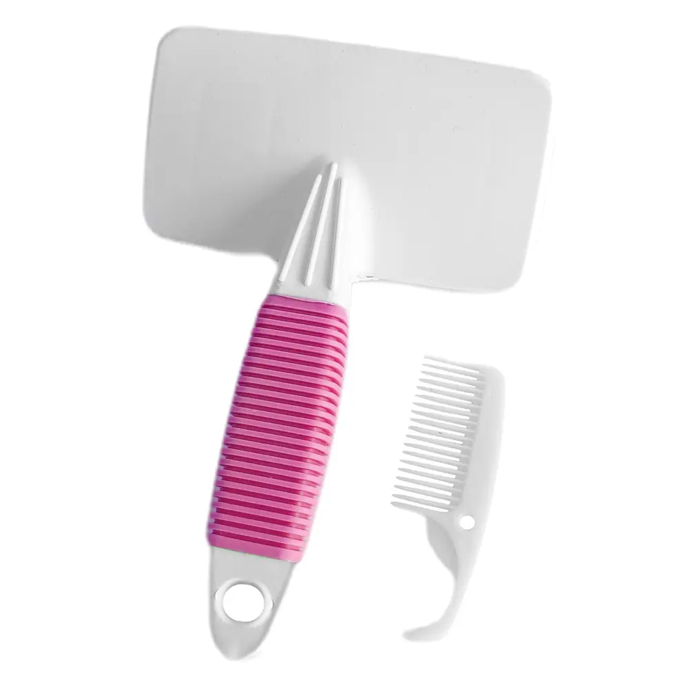 Temizleme Aparatlı Kedi Köpek Tarağı 9.5 cm-14 cm Medium Pembe 3