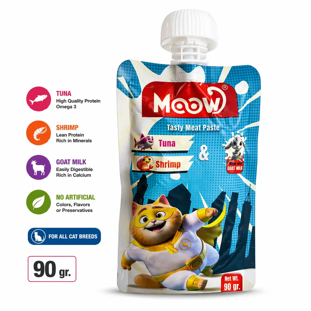 Moow Taze Ton Balıklı Karidesli ve Keçi Sütlü Kedi Et Ezmesi 90 gr 5