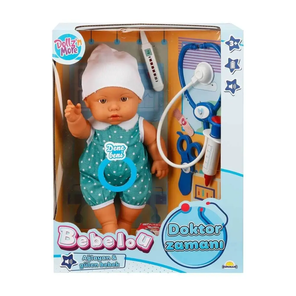 30111 Bebelou Doktor Zamanı Sesli Bebek Seti 35 cm -Sunman(Ürün oyuncaktır) 2