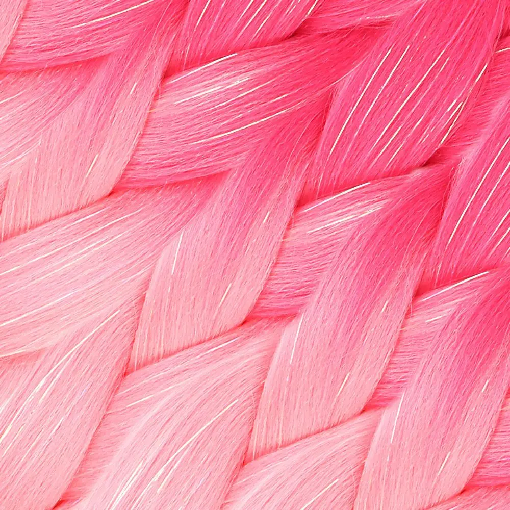 Simli Koyu Pembe / Pembe / Şeker Pembesi Ombreli Örük  100 Gr. 2