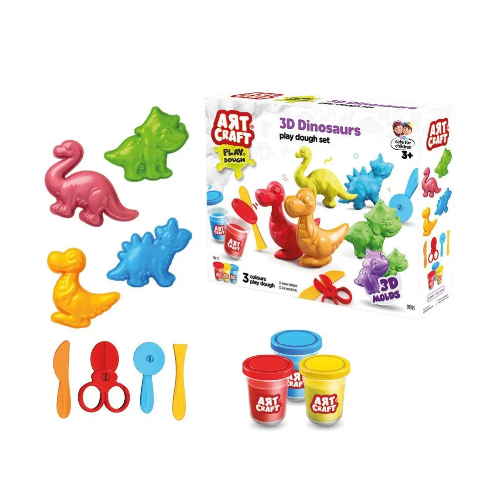 03995 Art Craft 3D Dinozorlar Hamur Set 168 Gr -Fent