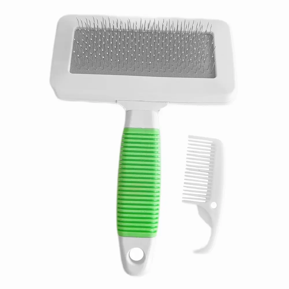 Temizleme Aparatlı Kedi Köpek Tarağı 12 cm-15 cm Large Yeşil 3