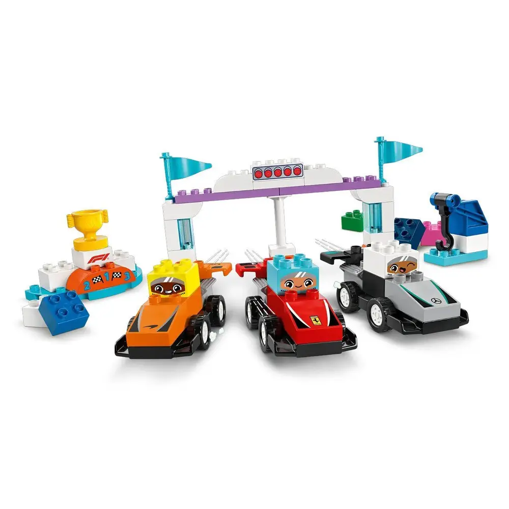 10445 Lego Duplo F1 Takımı Yarış Arabaları ve Sürücüleri 70 parça +2aş 2