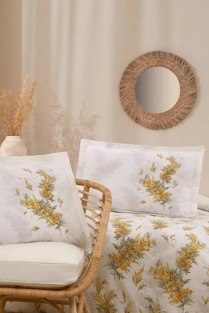 Özdilek Çift Kişilik Ranforce Nevresim Takımı Nilotica Sarı 2