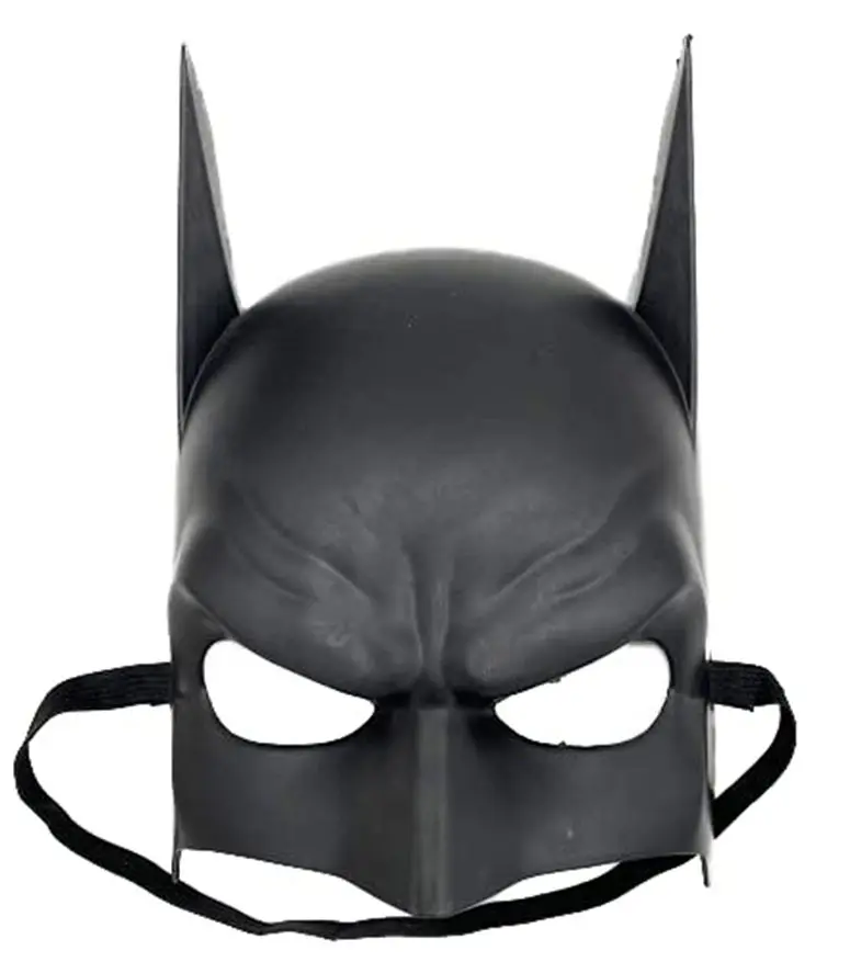 Siyah Renk Çuk Boy Arkadan Lastikli Batman Maskesi A Kalite 20x14 cm 3