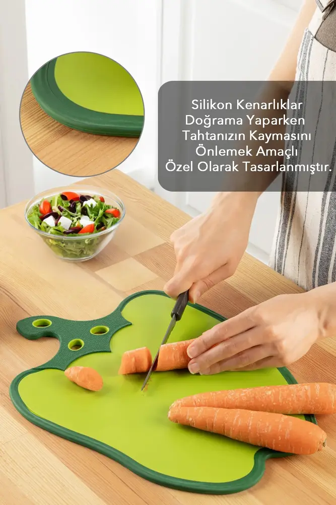 Dolma Biber Figürlü Kaydırmaz Kesme Tahtası Doğrama Panosu 2
