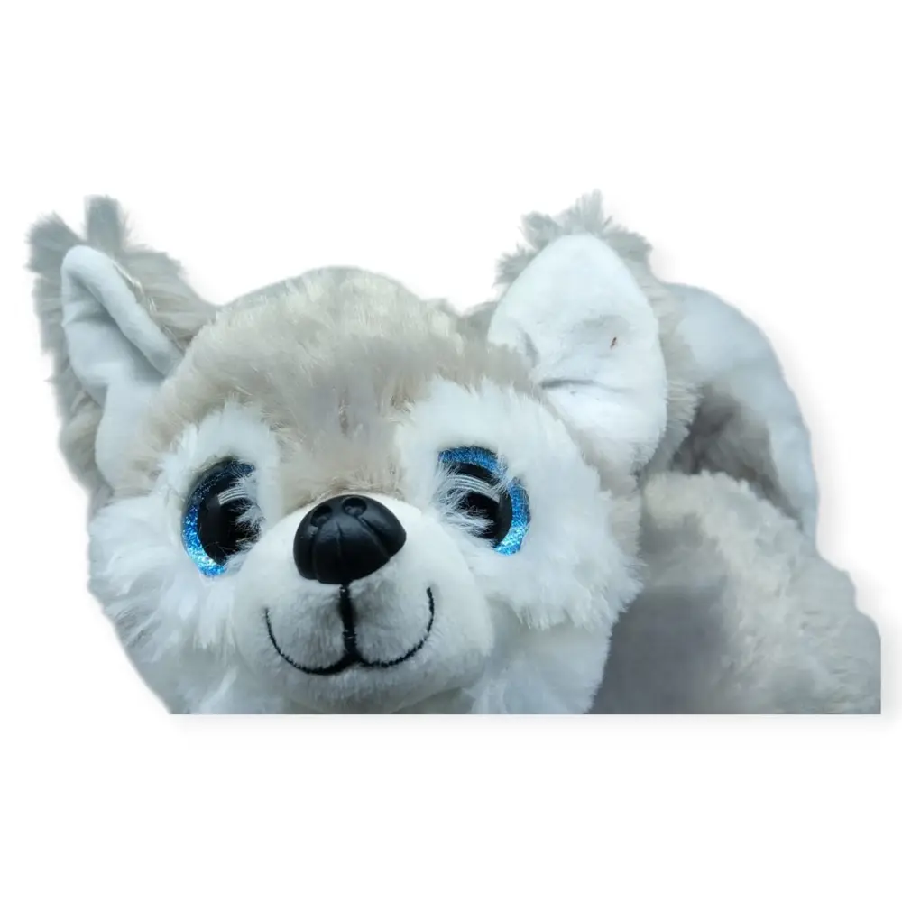 Sesli Peluş Yatan Köpek 25 cm - Gri - 1 ADET 5