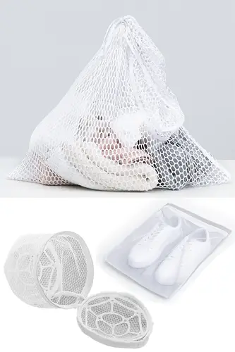 3lü Yıka File Seti - Ayakkabı Filesi-Plastik Aparatlı Sütyen Yı- Çamaşır Yı Filesi