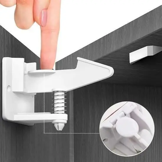 Bebek Çuk Güvenliği Korumalı Yapışkan Çekmece ve Dolap İçin Tutucu Gizli Güvenlik Kilidi 2