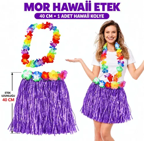 Luau ha Mor Hawaii Etek 40 cm ve 4’lü Hawaii Seti