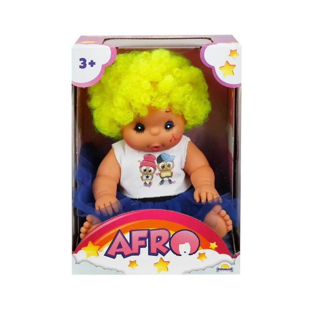 20040 Afro Kıvırcık lı Bebek 23 cm -Sunman 5