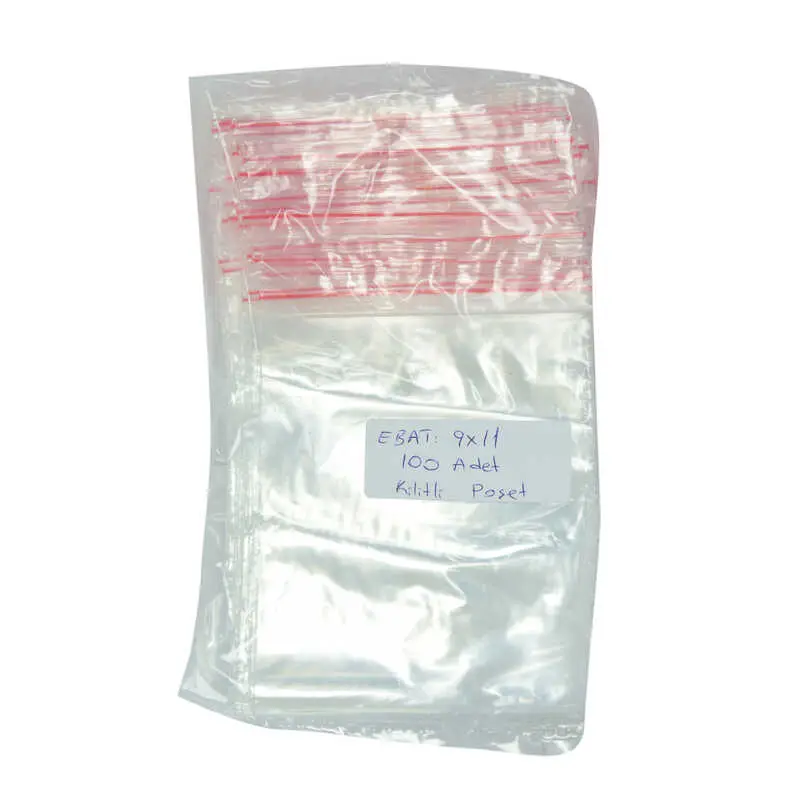 Kilitli Naylon Torba Poşet 9X11 Cm Şeffaf 100 Adet 1 Paket 3