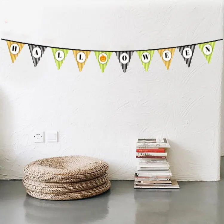 Cadılar Bayramı Kabak Temalı Halloween Yazılı Banner Süs Flama 3 Metre 2