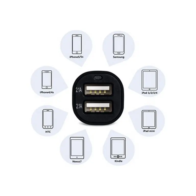 Çift USB Girişli 2.1 AMP Araç Çakmak Soketi 3
