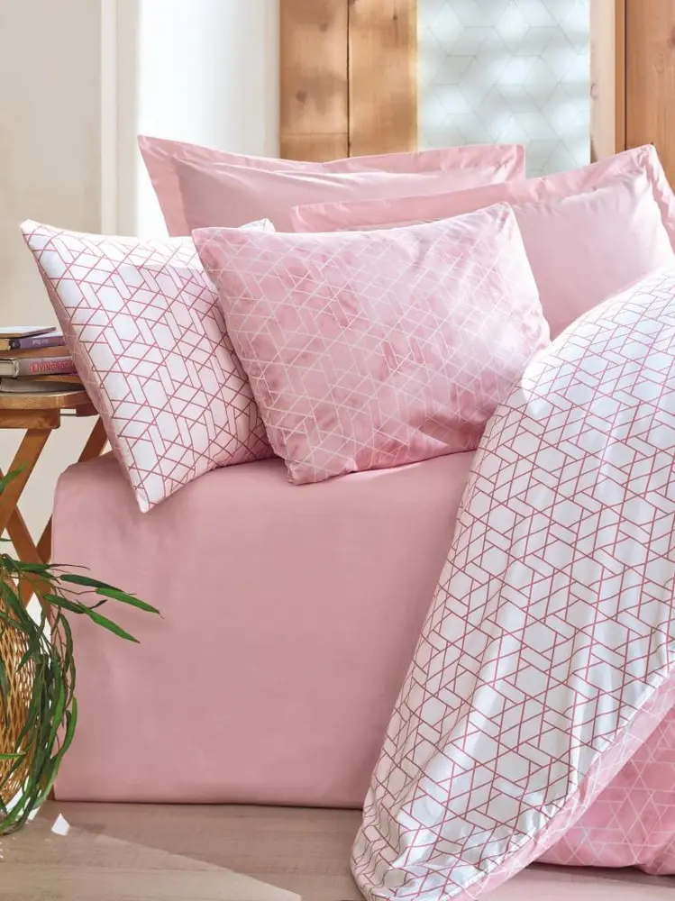 Çift Kişilik Nev Takımı Minimal  Pembe 3