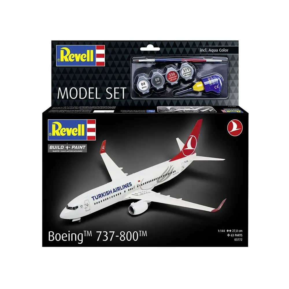 63772 Revell - Turkish Airlines Boeing 737-800 1:144 Maket Kiti 6