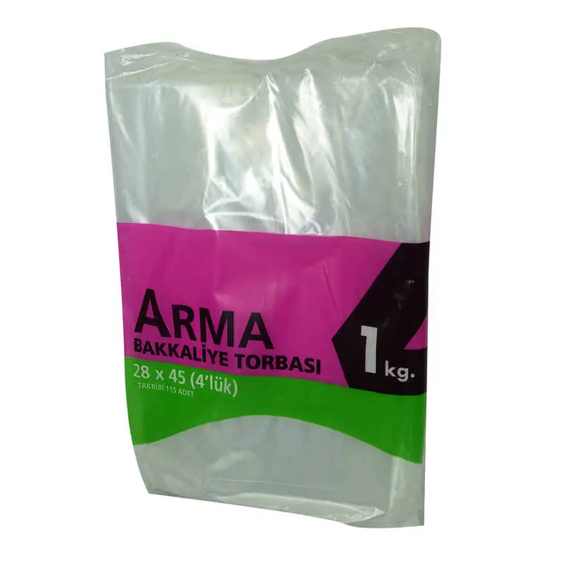 Naylon Torba Arma Şeffaf Bakkaliye Kuruyemiş Şeker Torbası 28x45 (4 lük ) Takribi 115 Adet 1000 Gr 4