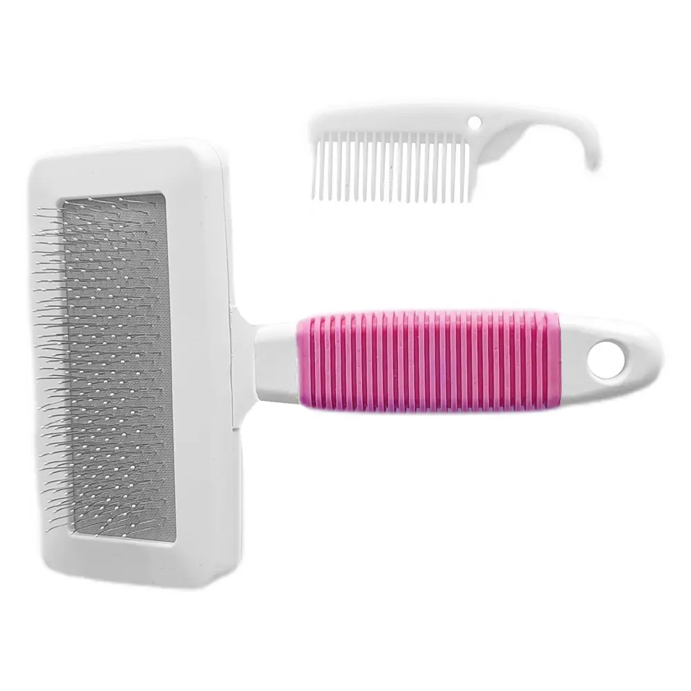 Temizleme Aparatlı Kedi Köpek Tarağı 9.5 cm-14 cm Medium Pembe 6