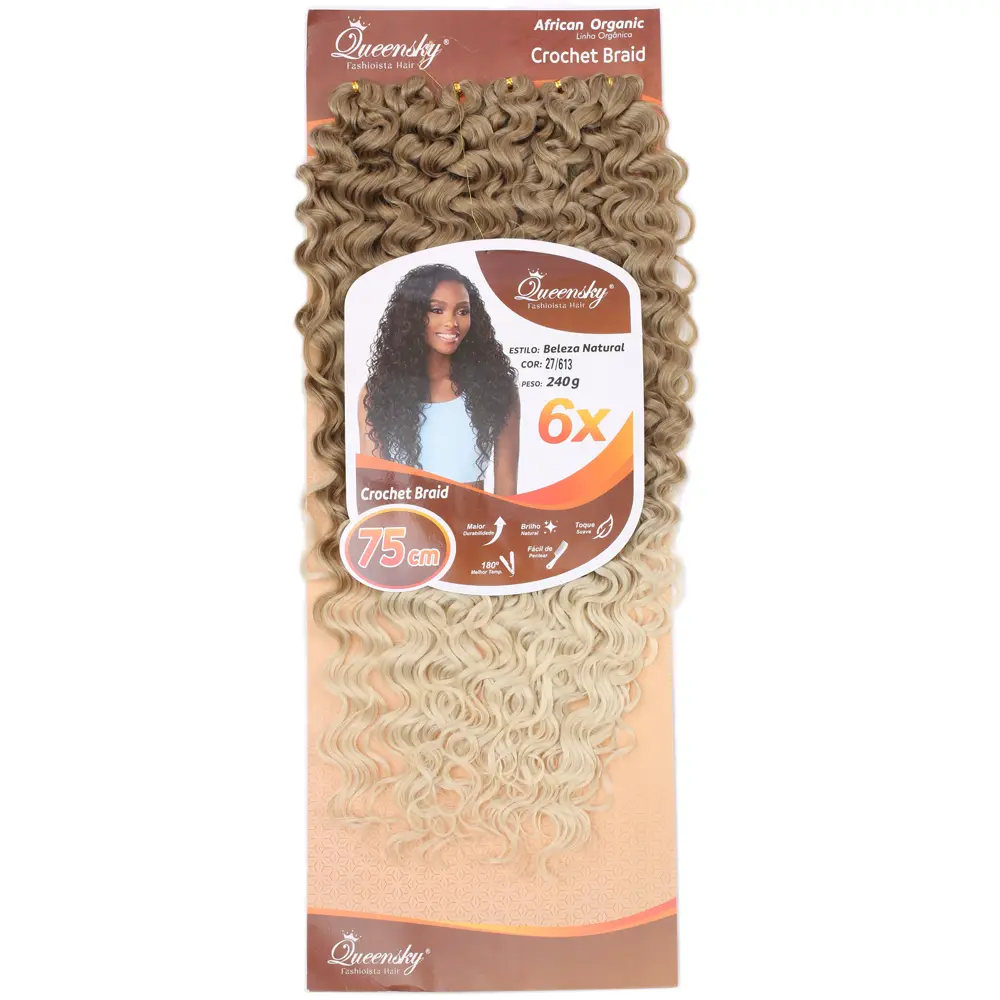 QueenSky Afro Daası / 75cm / 240gr / Kumral Platin Ombre 2