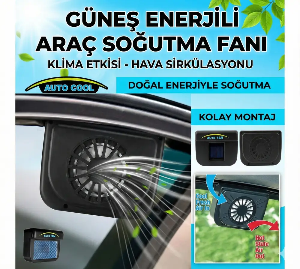 Auto Cool Güneş Enerjisiyle Çalışan Araç İçi Soğutucu 4