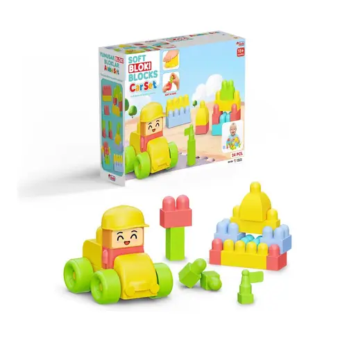 04128 YUMUŞAK BLOKİ BLOKLARI ARABA SET 24 PARÇA